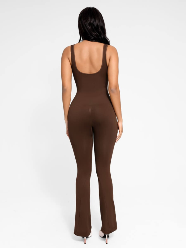 Seamless Square Neck U-Back Flared Jumpsuit - Image 12