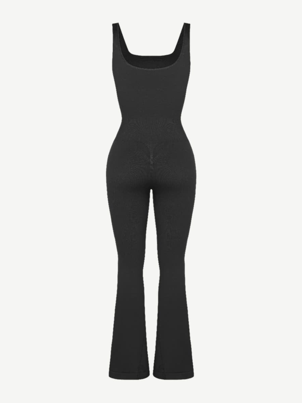 Seamless Square Neck U-Back Flared Jumpsuit - Image 4