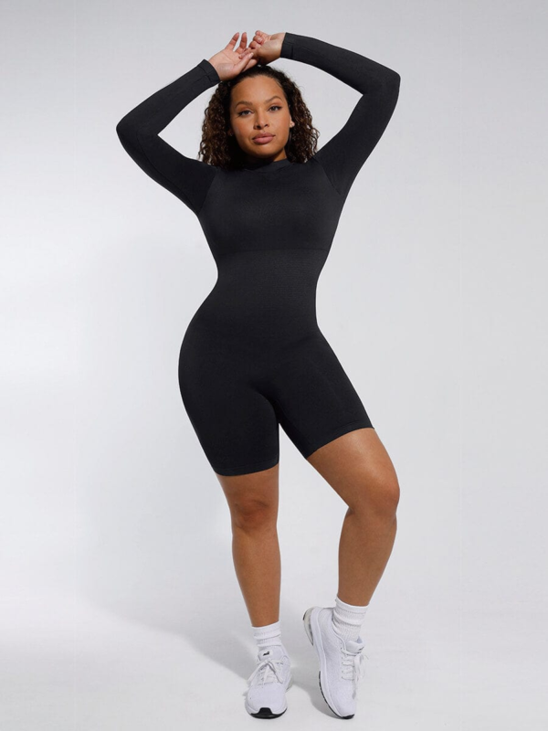 Seamless Bust Support Waist Cinching Tummy Control Jumpsuit with Removable Cups - Image 5