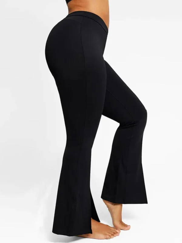 High-waisted Abdominal Control Front Slit Flare Legging - Image 2