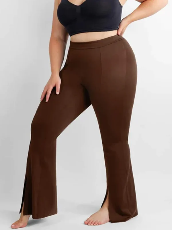 High-waisted Abdominal Control Front Slit Flare Legging - Image 6