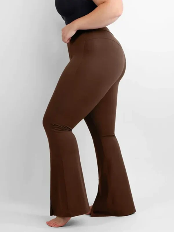 High-waisted Abdominal Control Front Slit Flare Legging - Image 5