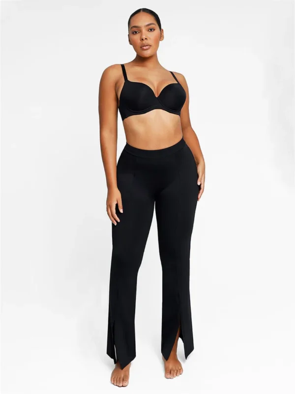 High-waisted Abdominal Control Front Slit Flare Legging - Image 9