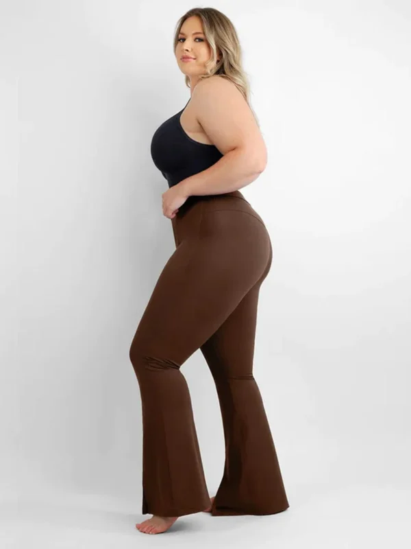 High-waisted Abdominal Control Front Slit Flare Legging - Image 4