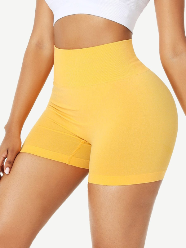 Sleek High Waist Gym Shorts Solid Color Women's Clothes - Image 9