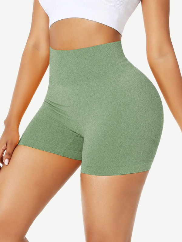 Sleek High Waist Gym Shorts Solid Color Women's Clothes - Image 8