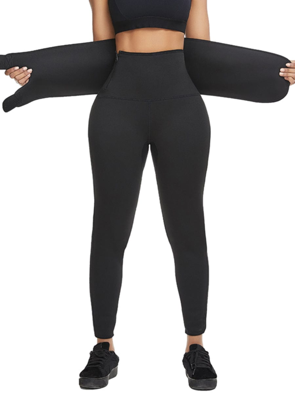 Waist Trainer Zipper Closure Slimming High Waist Capris Pants - Image 2