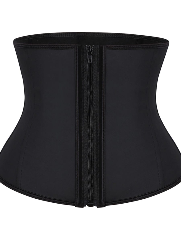 Matching Black Zipper Latex Waist Trainer Plus Size For Girl - Image 3