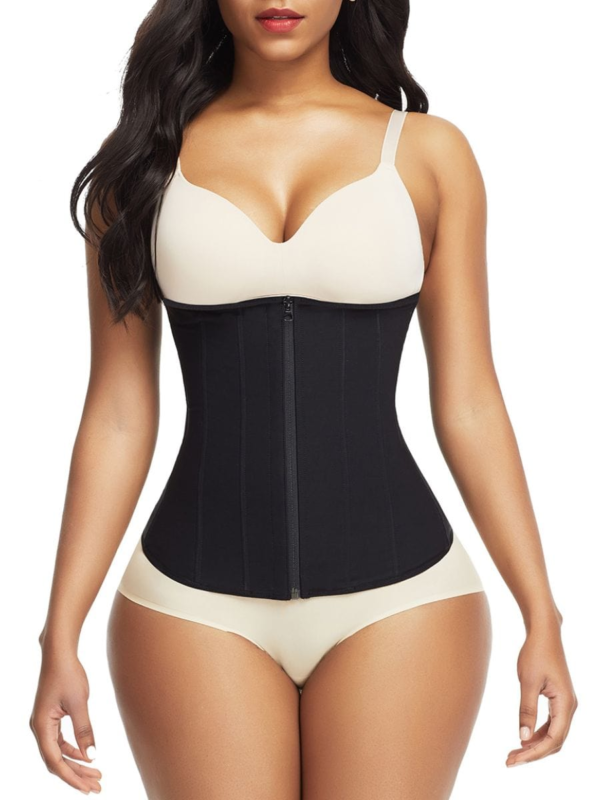 9 Steel Bones W-shape Waist Trainer Zipper Built-in Clips Inside - Image 7