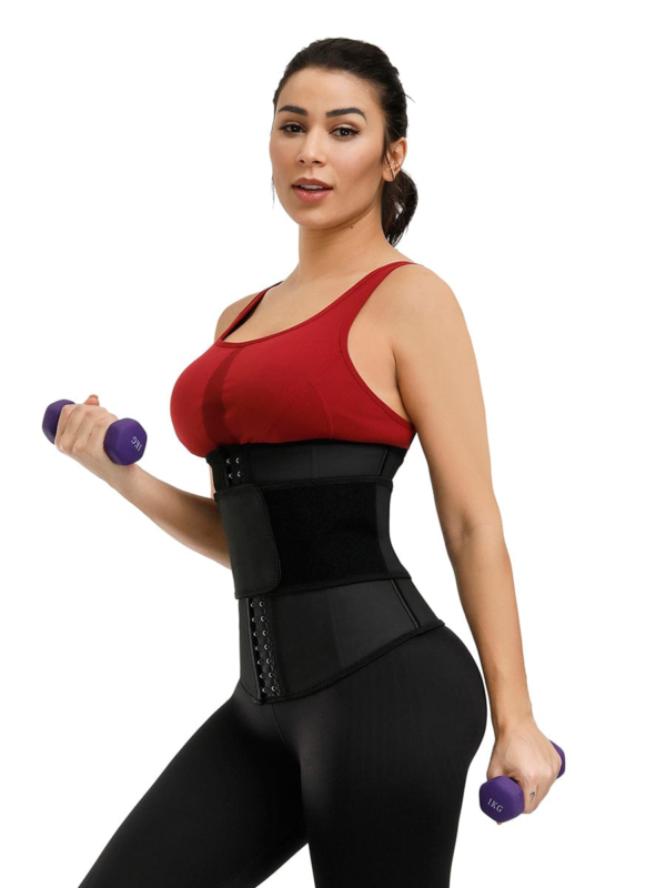 3 Rows Hook-and-Eye Closure Single Belt Tummy Compression Waist Trainer - Image 3