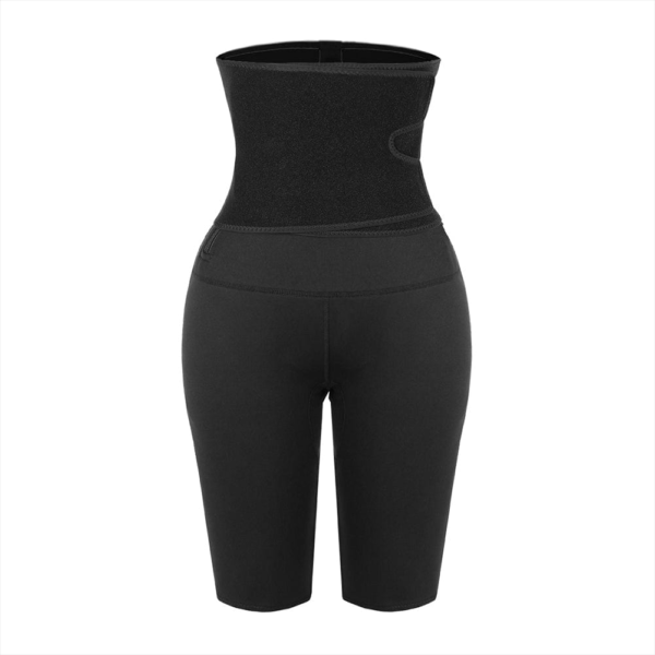 Ultrathin Black Solid Color Neoprene Shorts High Waist Firm Foundations - Image 13