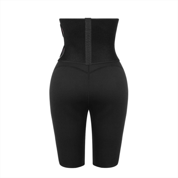 Ultrathin Black Solid Color Neoprene Shorts High Waist Firm Foundations - Image 12