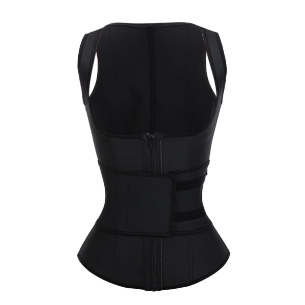 Fashionable Black 9 Steel Bones Latex Vest Shaper Plus Size Instant Slimmer - Image 6