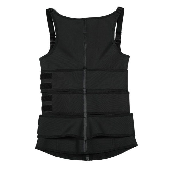 Latex Black Vest Shaper Adjustable Strap Zipper Fat Burning - Image 6