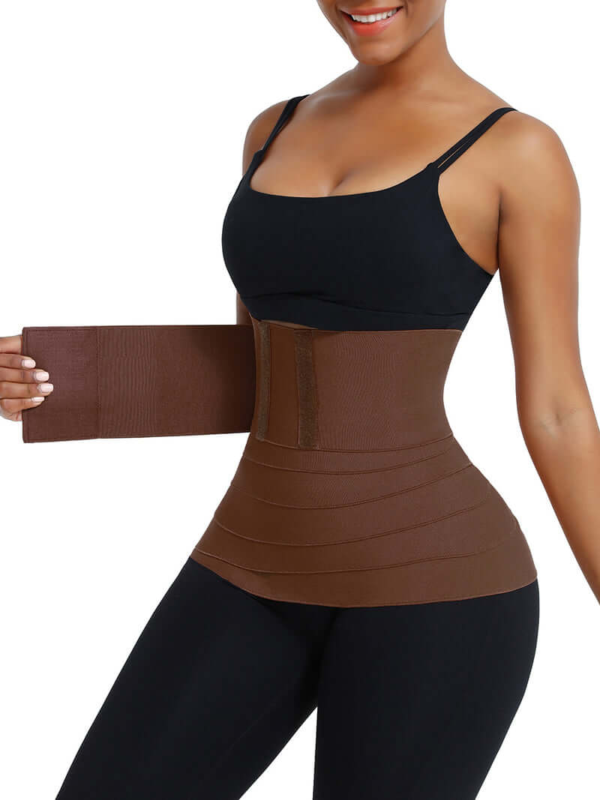 Black Latex Tummy Wrap Compression Band Higher Power - Image 8