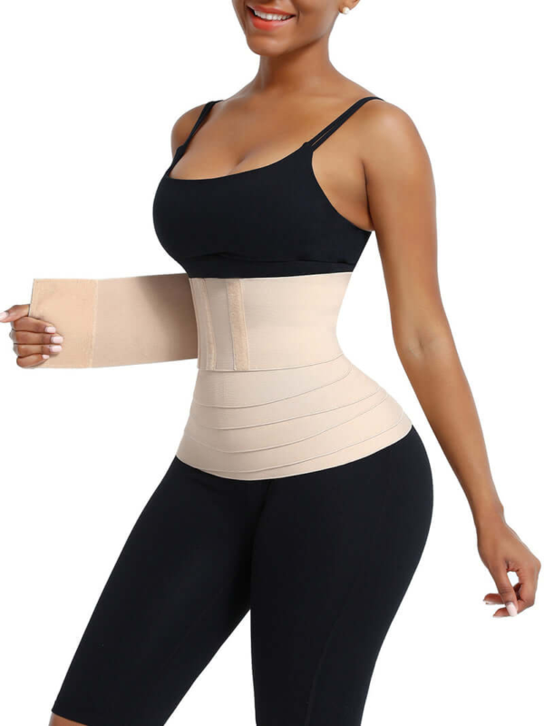 Black Latex Tummy Wrap Compression Band Higher Power - Image 2