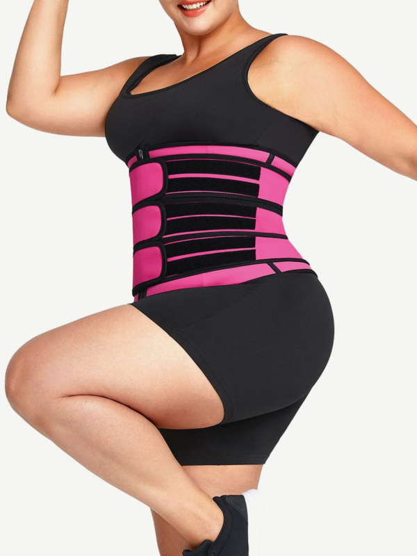 Tummy Waist Trainer 7 Steel Bones Latex Zipper Control Midsection - Image 3