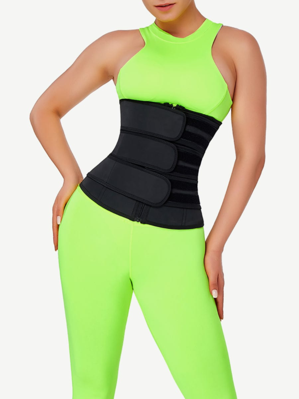 Tummy Waist Trainer 7 Steel Bones Latex Zipper Control Midsection - Image 9