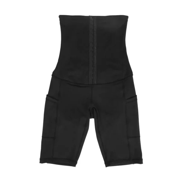 Black Knee Length Tummy Control Waist Trainer Shorts - Image 5