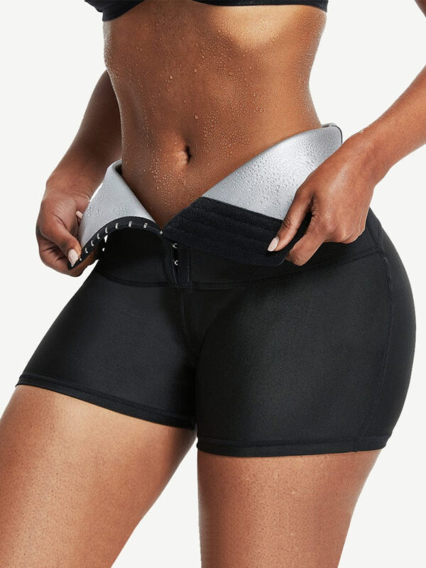 Blue Neoprene Shorts Hook And Eye Closure Cellulite Reducing - Image 6