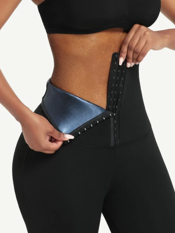 Dark Blue Neoprene Butt Lifting Leggings Wide Waistband Lose Weight - Image 7