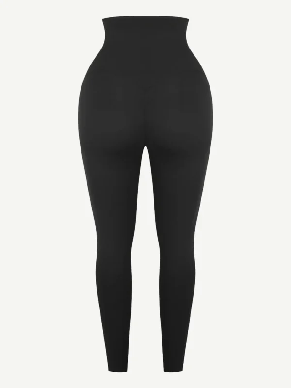 Dark Blue Neoprene Butt Lifting Leggings Wide Waistband Lose Weight - Image 5