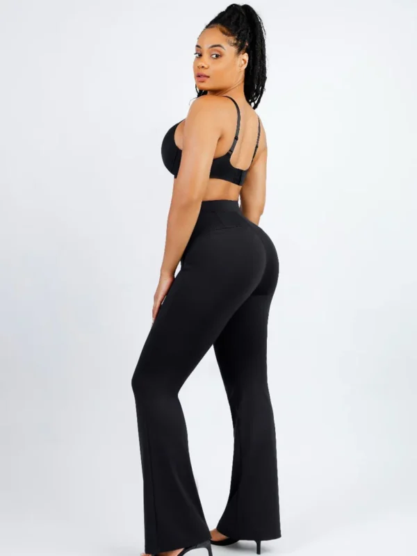 High Waist Trimming Tummy Tuck Leg Shaping Flare Pants - Image 3