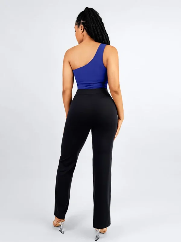 Waist Trimming Straight-leg Pants with Built-in Shaping Shorts - Image 4