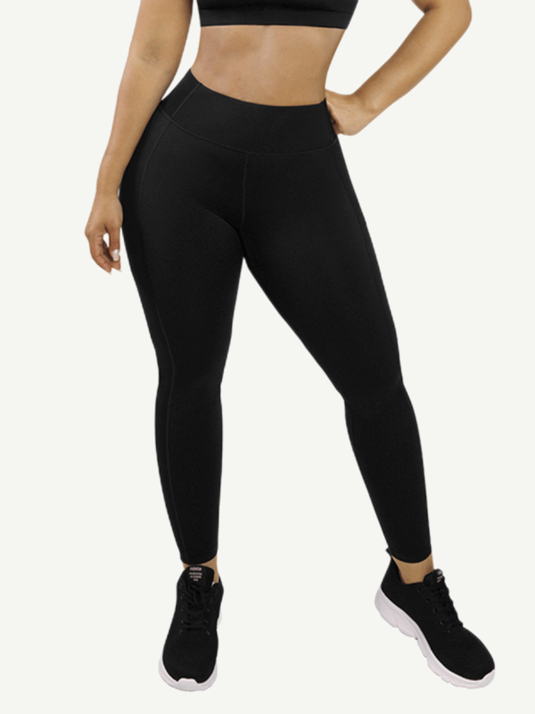 Yoga Pants With Wine Red And Black Splice