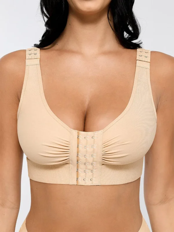 Adjustable Front Closure Post-Surgery Bra with Triple Hooks - Image 13