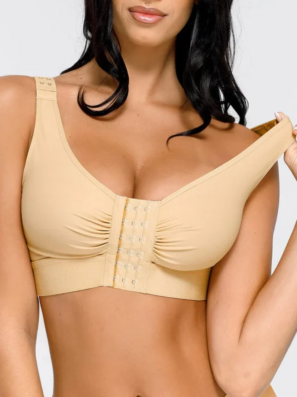 Adjustable Front Closure Post-Surgery Bra with Triple Hooks - Image 5