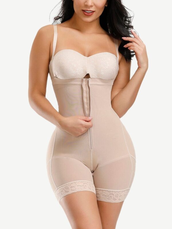 Detachable Straps Full Body Shaper Zipper Fajas Abdominal Control