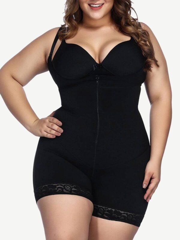 Black Underbust Boyshort Open Crotch Lace Slimming Belly Shapewear