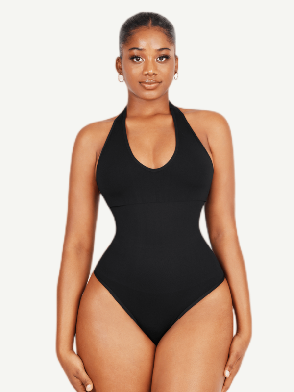 Seamless Hanging Neck Bodysuit Shapewear