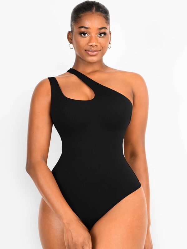 One-shoulder Cut Out Shapewear Bodysuit