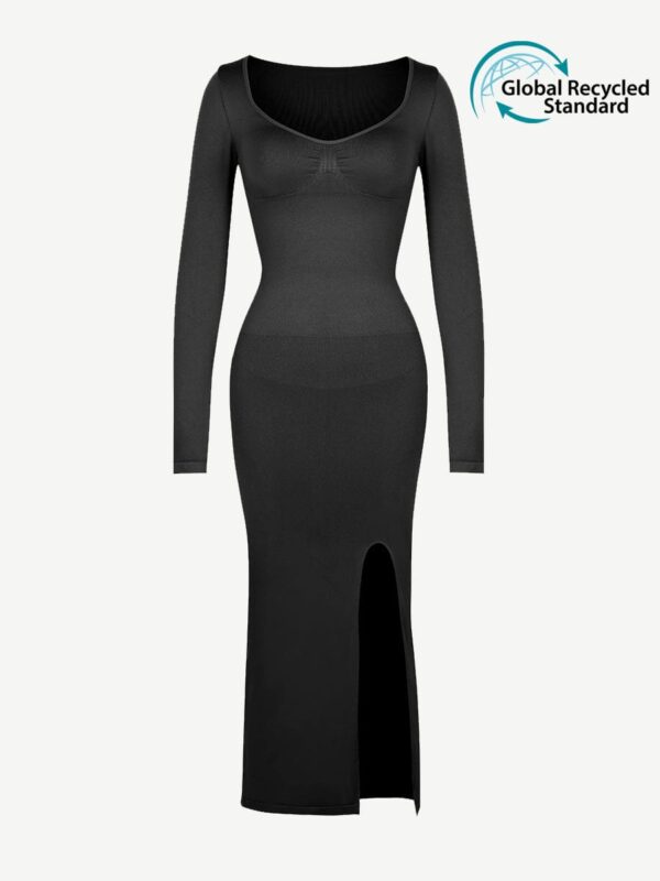 Eco-friendly Seamless Bust Support Tummy Control High Side Slit Shaping Dress