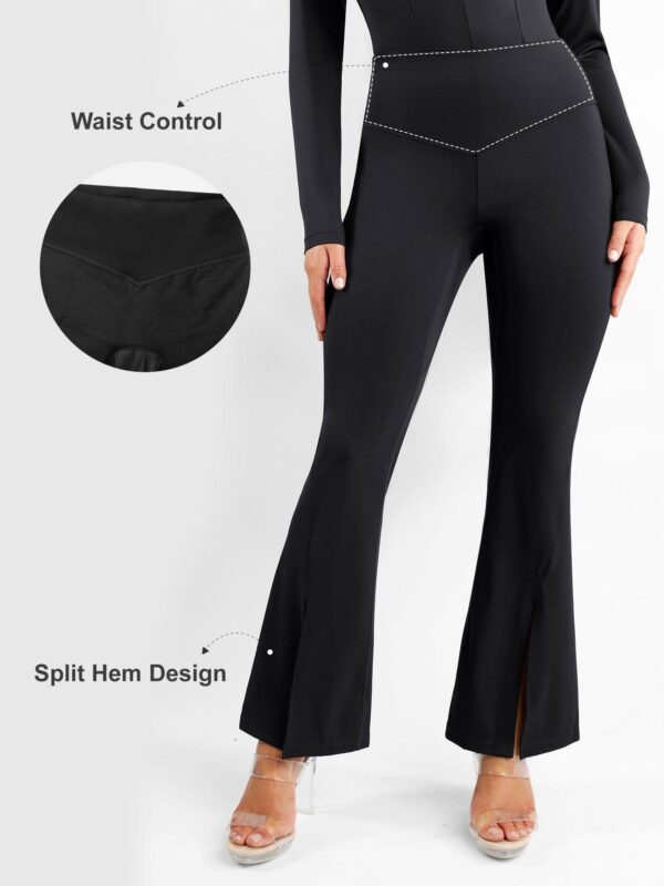 High Rise Tummy Control Split Hem Flare Shapewear Pants