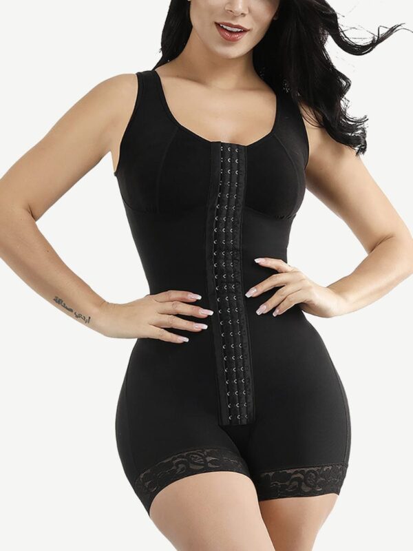 Lace Hooks U Neck Plus Size Glue Crotchless Slimming Fajas Bodysuits Waist Trainer