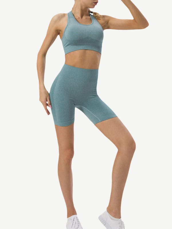 Seamless Knitting Short Yoga Suits 2-in-1 Gymwear - Image 7