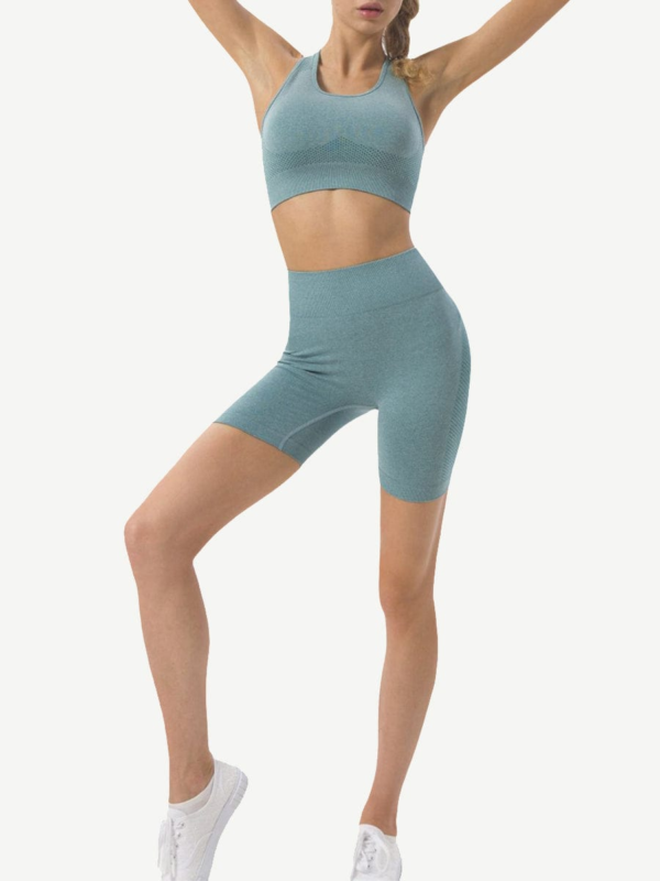 Seamless Knitting Short Yoga Suits 2-in-1 Gymwear - Image 10